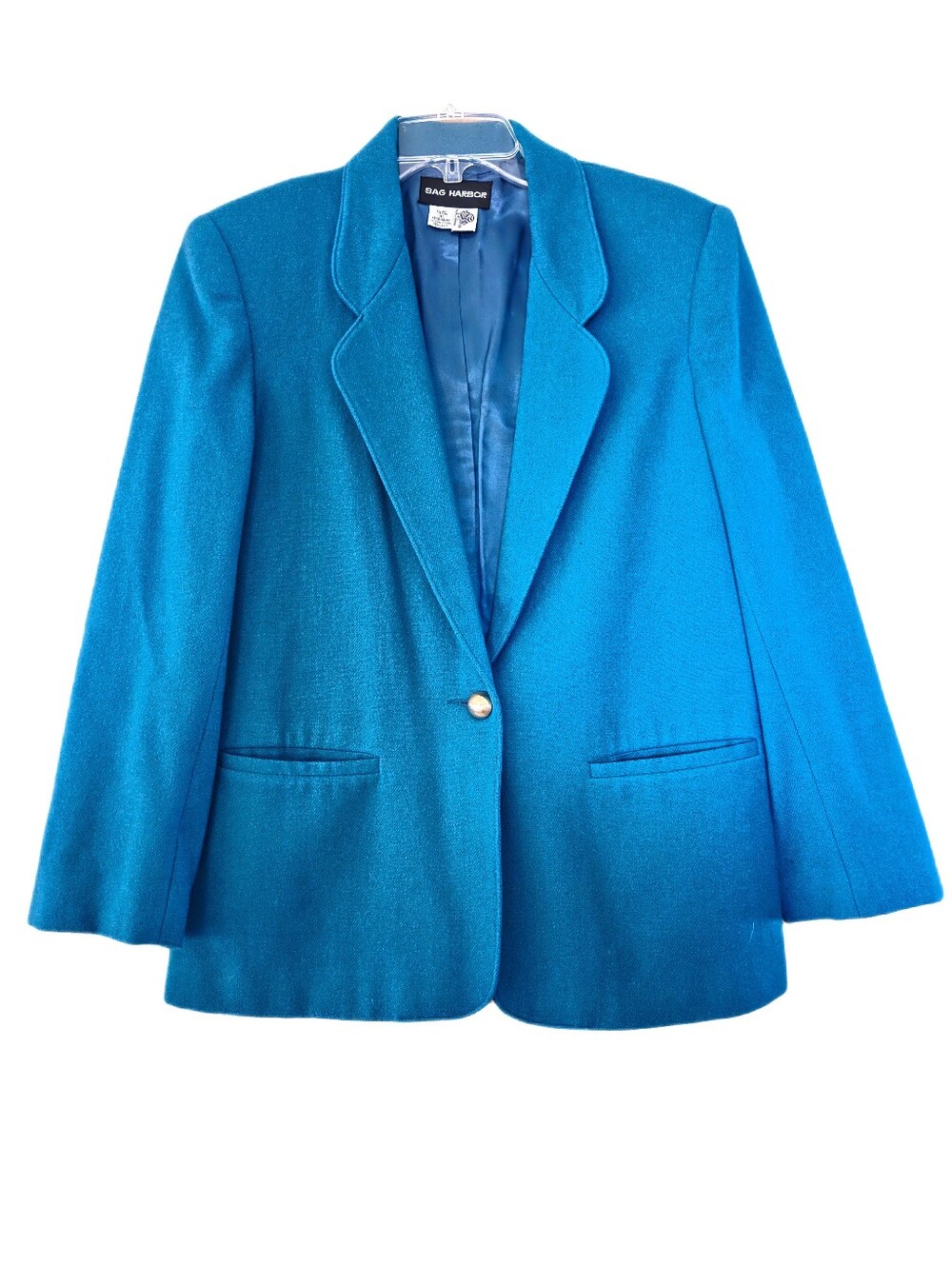 Sag Harbor 2 Pc Suit Turquoise 100% Wool Academia Preppy Size 10